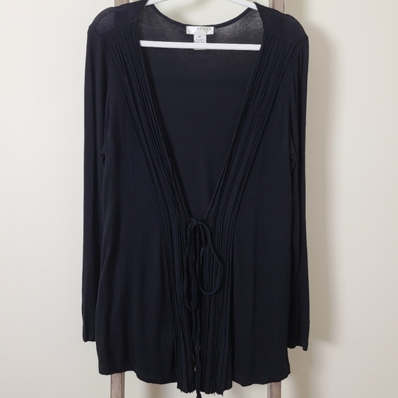 ⭐️40% Off⭐️ Kenar Black Tie Front Open Cardigan - Picture 1 of 8